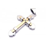 Men's Golden Pure Titanium Cross Necklace Pendant (New)