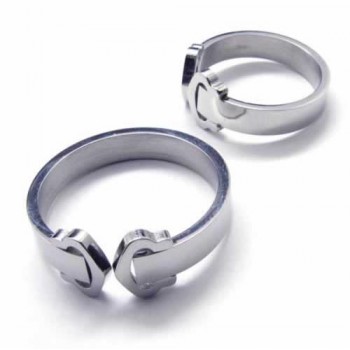 Heart Linked to Heart 8mm Titanium Ring-£74 - Titanium Jewellery UK