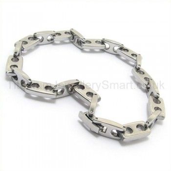 Titanium Two Holes Square Piece Link Bracelet 05828