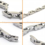 Titanium Two Holes Square Piece Link Bracelet 05828