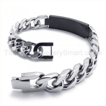 Fashion Titanium Black ID Bracelet 19587-£103 - Titanium Jewellery UK