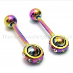 Color Magic Stick Titanium Diamond Earrings 18530