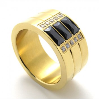 Gold Titanium Ring 20535-£128 - Titanium Jewellery UK