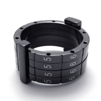 Black Puzzle Code Lovers Titanium Ring 20687-£133 - Titanium Jewellery UK
