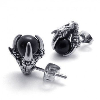 Claw Black Gem Titanium Earrings 20474-£119 - Titanium Jewellery UK