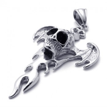 Skull Flame Titanium Pendant 20756