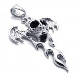 Skull Flame Titanium Pendant 20756