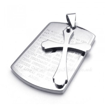 Titanium Cross Pendant Necklace With Scripture (Free Chain)-£60 ...
