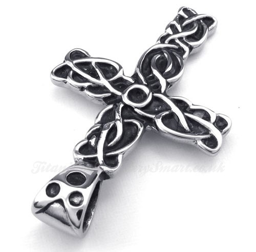 Mens Beautiful Titanium Cross Pendant Necklace (Free Chain)-£80 ...