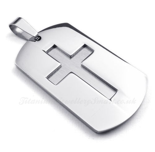 Silver Cards Titanium Cross Pendant Necklace (Free Chain)-£45 ...