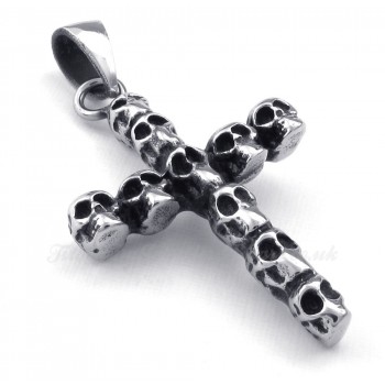 Titanium Skull Cross Pendant Necklace (Free Chain)-£71 - Titanium ...