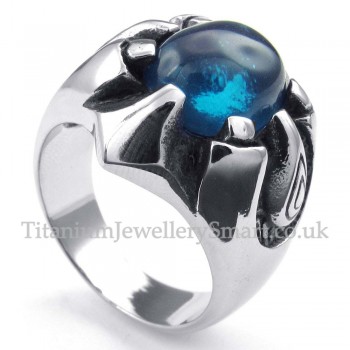 Titanium Ring with Blue Zircon