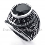 Black Zircon Titanium Ring