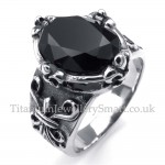 Black Zircon Titanium Ring