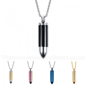 Men's Titanium Pendant 34 mm Multi Colours Bullet PN-451