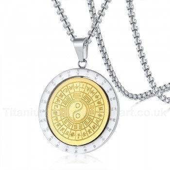 Men's Titanium Pendant 360 Degree Rotation Bagua PN-1103