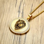 Men's Titanium Pendant Crystal Lion PN-1027