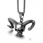 Men's Titanium Pendant Punk Skull Horn PN-853S