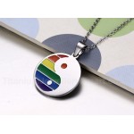 Unisex Titanium Pendant Tag Bagua Rainbow P PN-027