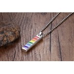 Unisex Titanium Pendant Rainbow Square Rainbow P PN-004