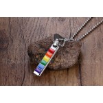 Unisex Titanium Pendant Rainbow Square Rainbow P PN-004