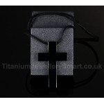 Men's Titanium Pendant Black Cross PN-020B