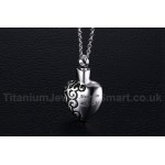 Unisex Titanium Pendant Heart Shaped "Alway in My Heart" Perfume Bottle PN-436