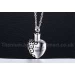 Unisex Titanium Pendant Heart Shaped "Alway in My Heart" Perfume Bottle PN-436