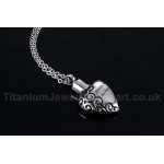 Unisex Titanium Pendant Heart Shaped "Alway in My Heart" Perfume Bottle PN-436