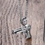 Men's Titanium Pendant Pistol PN-748