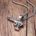 Men's Titanium Pendant Pistol PN-748