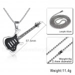 Men's Titanium Pendant Black Guitar PN-102