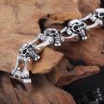  chic style skull titanium men's biker bracelet